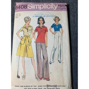 Simplicity Misses Shirt skirt Pants Sewing Pattern sz 14 6408 - uncut